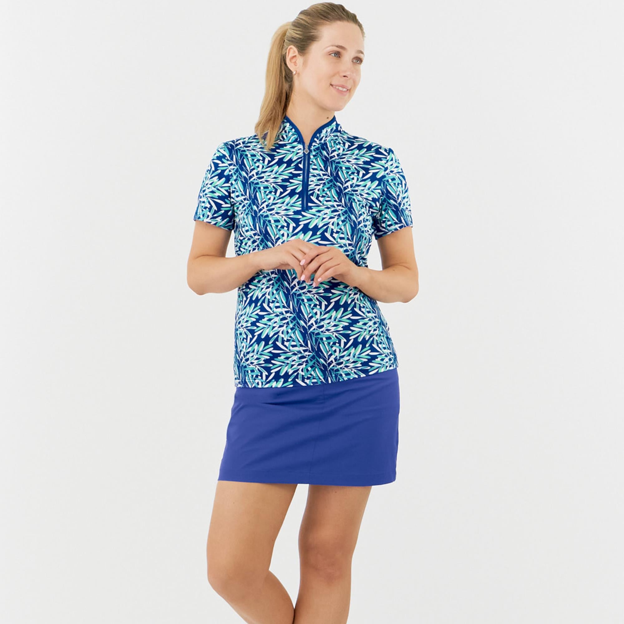 Pure Golf Ellen Ladies Golf Polo Shirt Floating Palms Yale